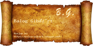 Balog Gibárt névjegykártya