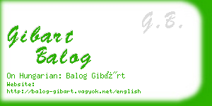 gibart balog business card